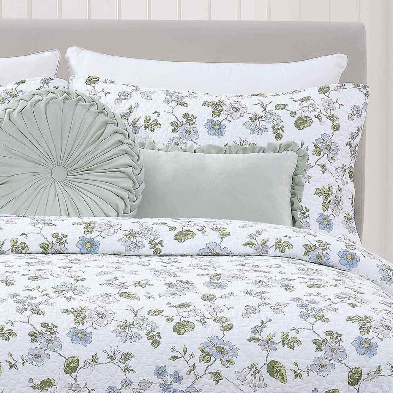 Laura Ashley Riley Velvet Lumbar Cushion Sage Green image number 1